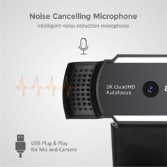 2K Quad HD USB Webcam with Mic and Tripod – WM200