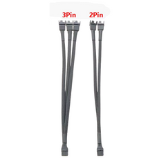 4 Pin PWM Fan Black Sleeved 2/3 Ways Splitter Cable
