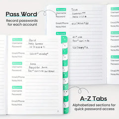 Password Keeper Book with Alphabetical Tabs A6