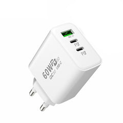 PD60W 3-Port USB PD Charger Fast Charging Wall Charger Adapter for Smart Phone