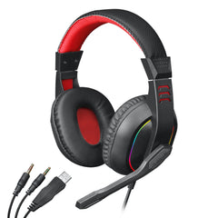Redragon Over-Ear ARES Aux RGB Gaming Headset – Black