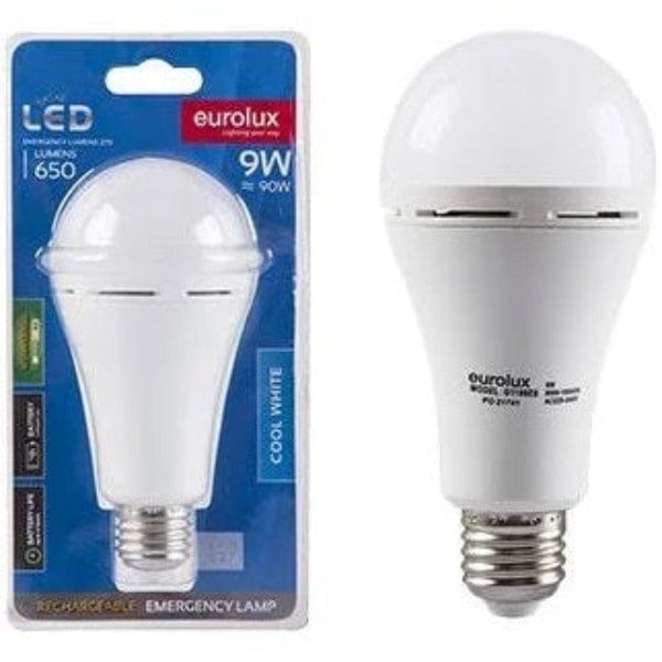 Eurolux G1109ES Rechargeable E27 LED 9w Globe durban-umhlanga Geekware-tech
