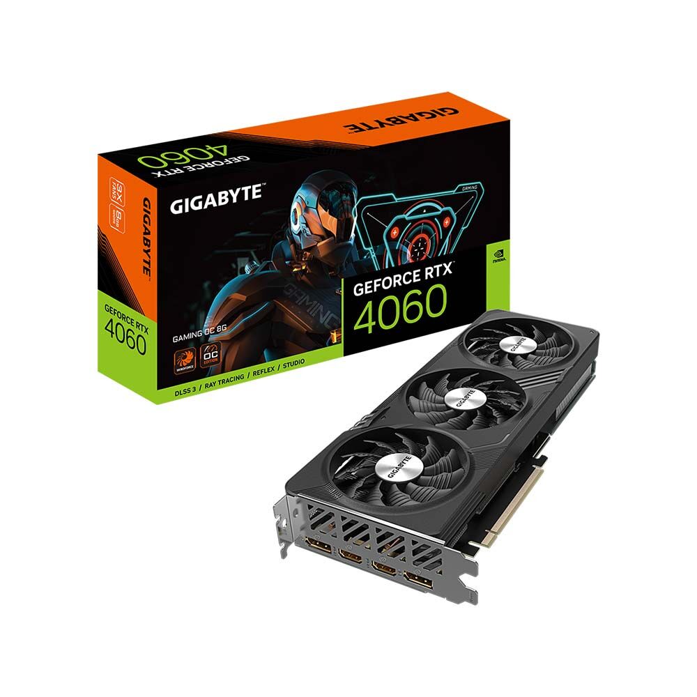 Gigabyte nVidia GeForce RTX 4060 Gaming OC 8g GV-N4060GAMING OC-8GD 8GB GDDR6 128-Bit PCIe 4.0 Desktop Graphics Card