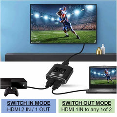 HDMI Bi Directional Switch 2IN->1OUT or 1IN->2OUT 4K HDCP2.2