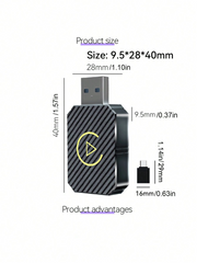 Wireless CarPlay Adapter For Android Auto - 5GHz WiFi Type-C/USB