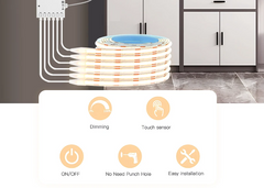 Touch Under Cabinet Dimmable COB LED Strip Light kit