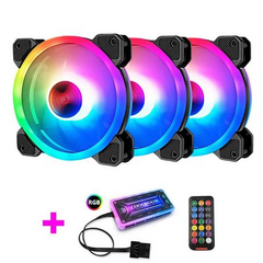 CoolMoon Sunshine R3 120mm RGB Illuminated Case Cooling 3 Fans & Controller Kit