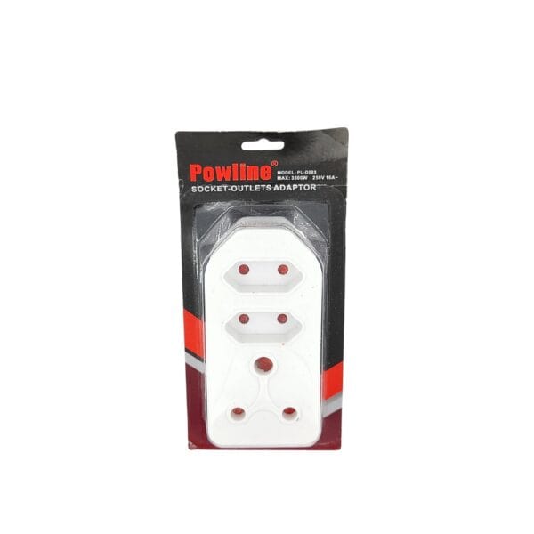Powline Socket Outlets Adaptor one plug socket – Surge Protection – 1 X 16A and 2 X Euro sockets