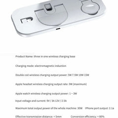 15W 3 In 1 Wireless Charger Compatible With Apple