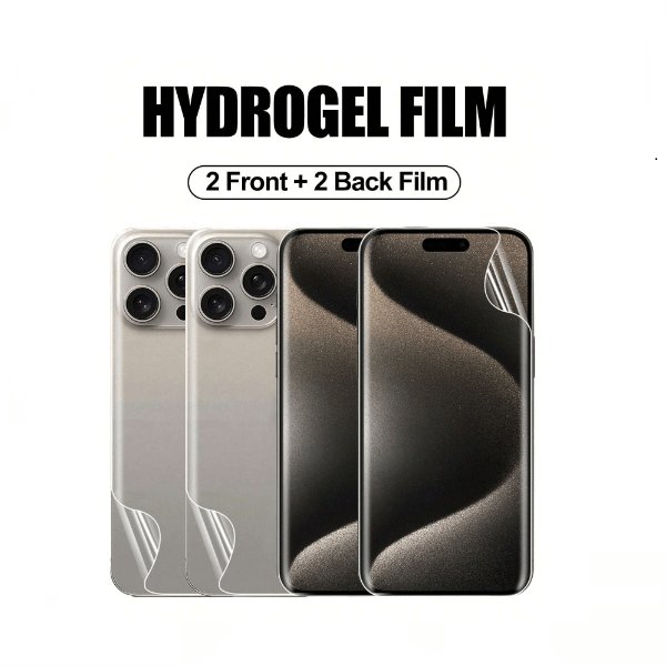 2 Pcs Front + 2 Pcs Back Full Coverage Soft Hydrogel Film Compatible with iPhone 14
