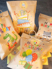 24pcs Cartoon Graphic Gift Bag & Sticker Set