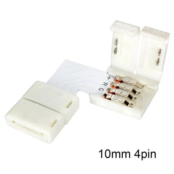 4-Pin 10mm L Shape 90 Degree Corner Connectors for RGB LED Strip