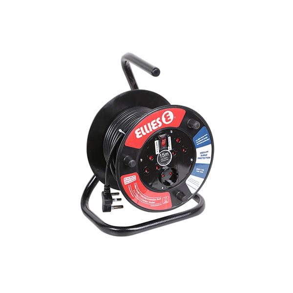 Ellies 3-Way 15m Extension Reel with Medium Surge Protection