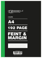 Freedom Stationery Hard Cover 2 Quire 192 pages A4 Feint & Margin