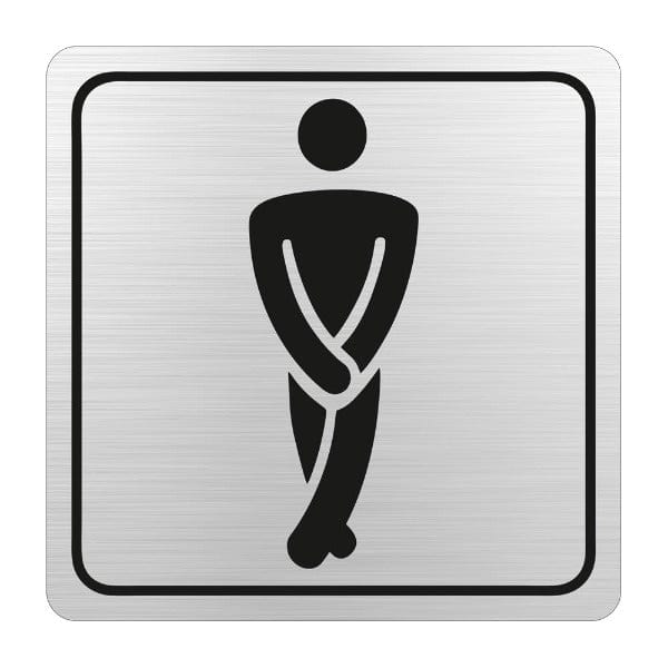 Gents Toilet Symbolic Sign - Black Printed on Brushed Aluminum ACP (150 x 150mm)