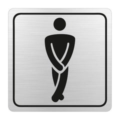 Gents Toilet Symbolic Sign - Black Printed on Brushed Aluminum ACP (150 x 150mm)