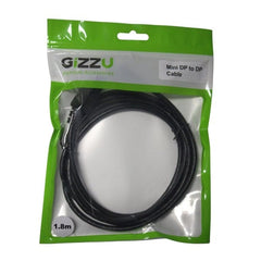 GIZZU Mini DP to DP 4k 30Hz|4k 60Hz 1.8m (Thunderbolt 2 compatible) Cable – Black
