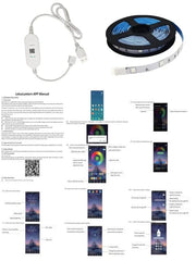 LED Strip Light With App Control + Remote 5M