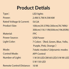 Led Strip Light With Remote 2M/ 5M
