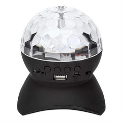 Manhattan Sound Science Bluetooth Disco Light Ball Speaker II - Colorful LED Effects, Integrated Controls, FM Radio, MicroSD Slot, USB-A Port, 3.5 mm AUX Connection, Black
