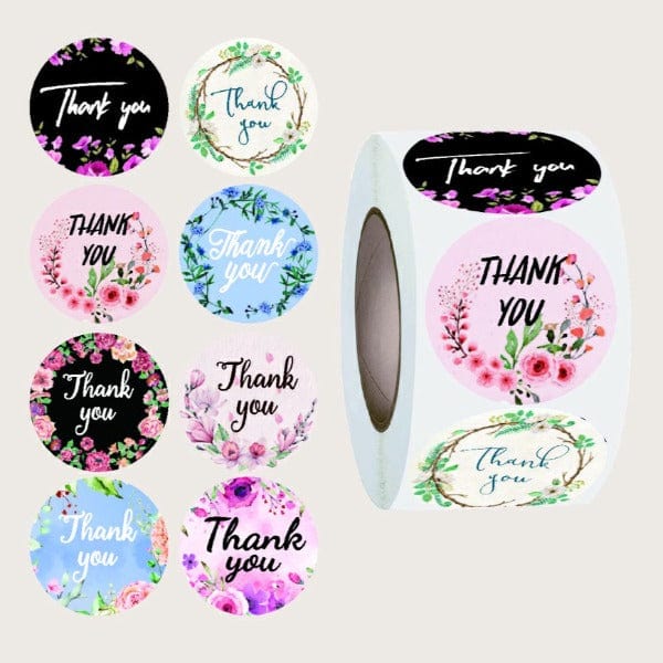 Thank You Graphic Gift Sticker Roll