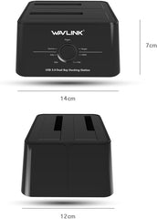WAVLINK USB 3.0 Dual Bay SATA External Hard Drive Docking Station