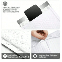 White Bubble Envelopes, Padded Envelopes Self-Seal, Waterproof, Cushioning Padded Bags