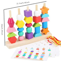 Wooden Building Blocks Toy - 5 Column Set