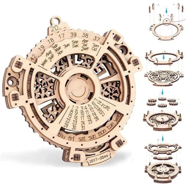 Wooden Machine Rotatable Calendar 3D Jigsaw Puzzle 2017 - 2044