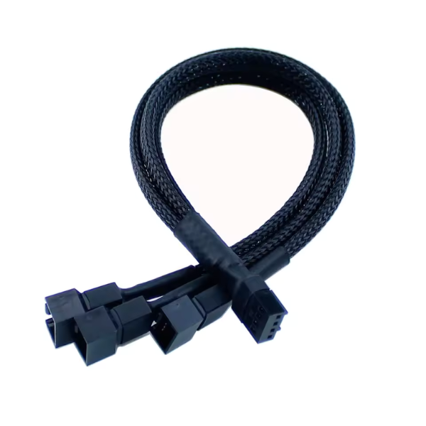 4 Pin PWM Fan Black Sleeved 2/3 Ways Splitter Cable