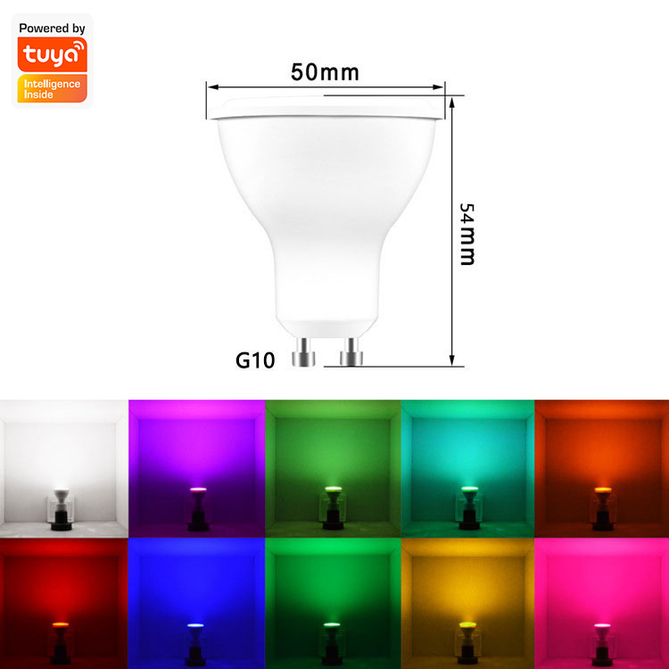 WIFI 5W GU10 RGB CCT LED Downlight Light Bulb 2700K to 6500K RGB