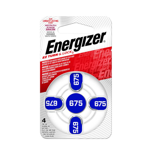 Energizer Hearing Aid Batteries AZ675 Pack of 4