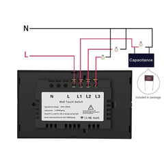 Black Glass Panel LED Smart Wi-Fi On/Off Touch Light Switches