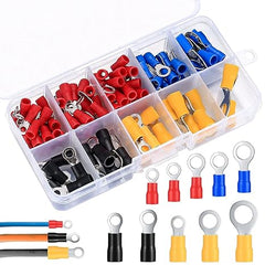 102 Pcs Disconnect Electrical O Ring Crimp Terminals Connectors Assortment Kit,
