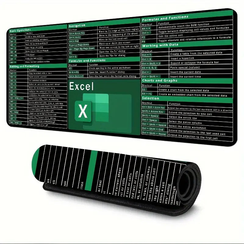 Excel Keyboard Shortcuts Design Mouse Pad