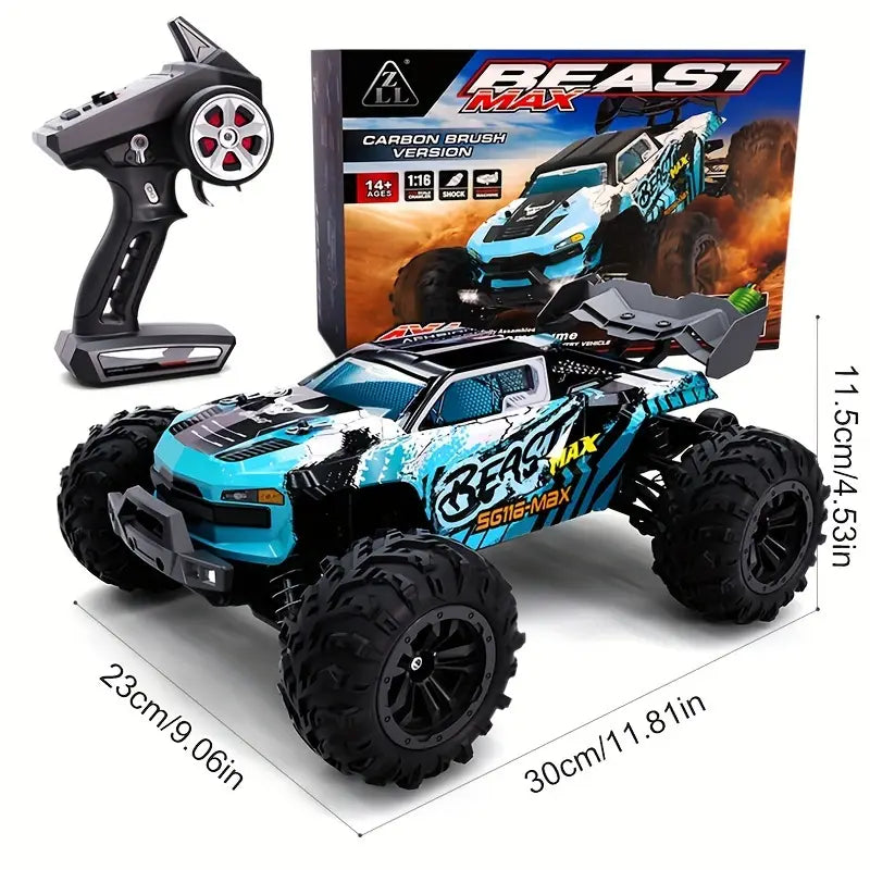 BEAST MAX Blue All-Terrain RC Car 4WD Durable Off-Road Vehicle