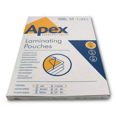 A4 Apex Laminating Light Gloss Pouches - 100 Pouches