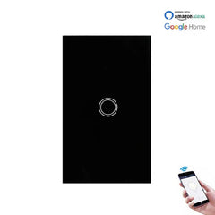 Black Glass Panel LED Smart Wi-Fi On/Off Touch Light Switches