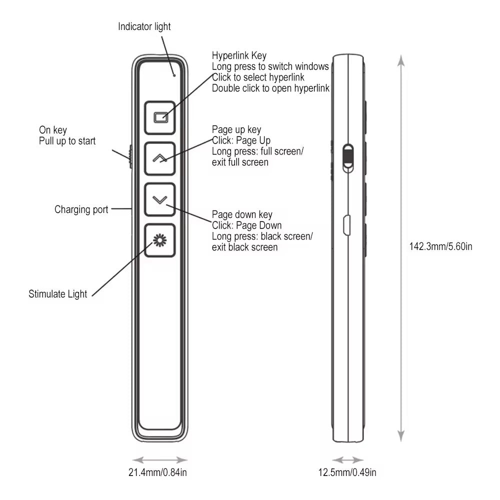 Wireless Laser Presenter Remote Control Laser Pointer Clicker Flip Laser Pen pointer presenter 2.4G USB