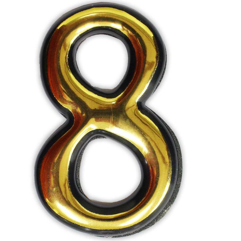 4 Inch Gold-Painted, Self Adhesive Plastic Numbers