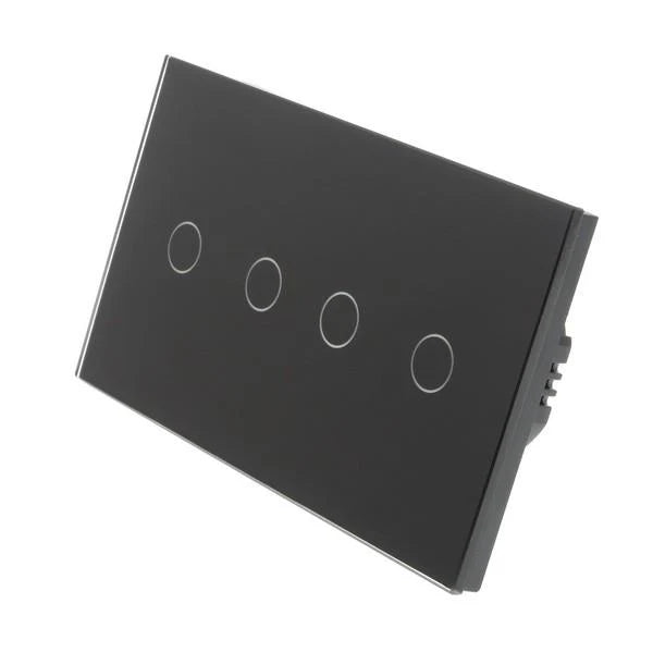 Black Glass Panel LED Smart Wi-Fi On/Off Touch Light Switches