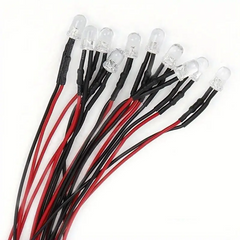 Pack Of 5 LED 12V 20cm Pre-wired LED Diode