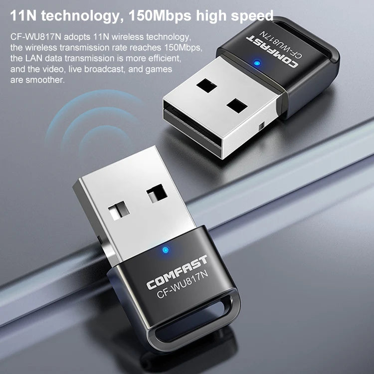 COMFAST CF-WU817N 150Mbps 2.4G WiFi USB Free Drive Network Adapter