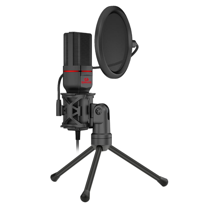 Redragon SEYFERT 3.5mm Aux Gaming Mic and Tripod - Black