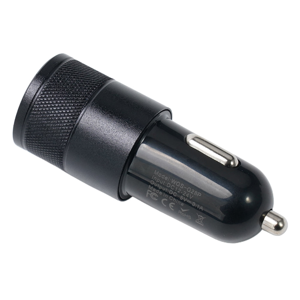 Car Charger Black USB Type-C And USB A