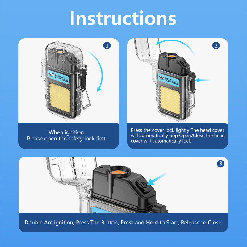 Smiling Shark TIP066 Mini Rechargeable Work Light Arc Electric Lighter COB Floodlight Light