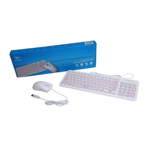 Alcatroz Jellybean U2000 Keyboard and Mouse White Peach - Open Box