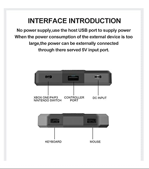 Keyboard and Mouse Adapter for Switch/Xbox One/ PS4/ PS3/Xbox 360 HS-SW315