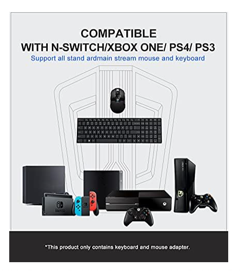 Keyboard and Mouse Adapter for Switch/Xbox One/ PS4/ PS3/Xbox 360 HS-SW315