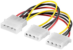 GOOBAY 1 Molex Male to 2 Molex Female Y Power Cable